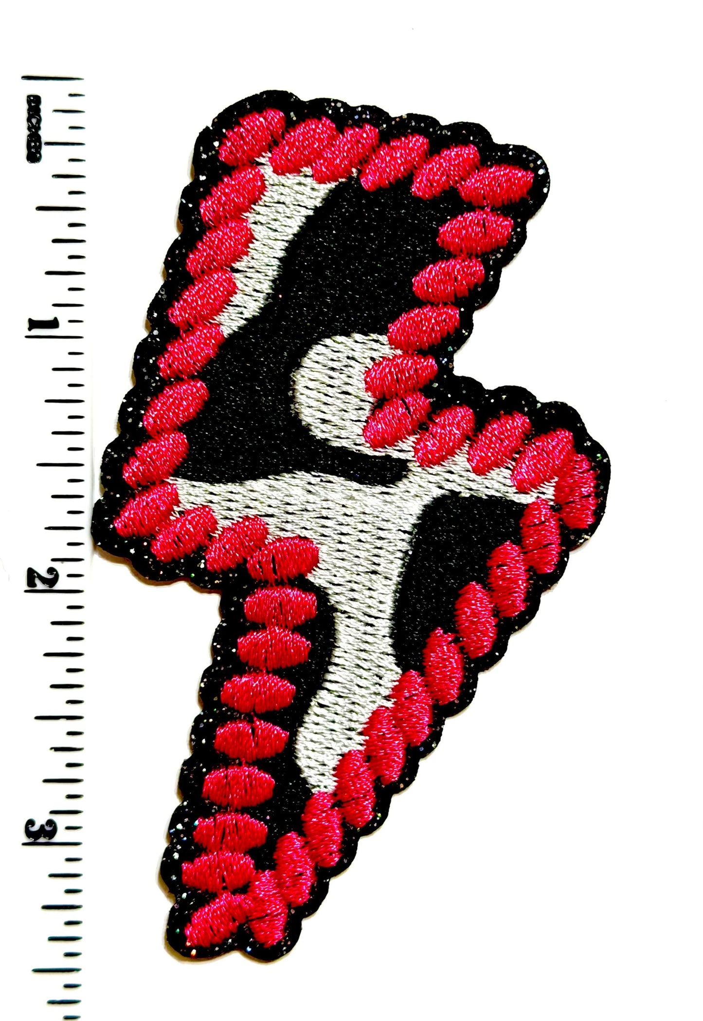 Cow print & Hot Pink Patches - lightning bolt, star - Embroidered Iron-On patches