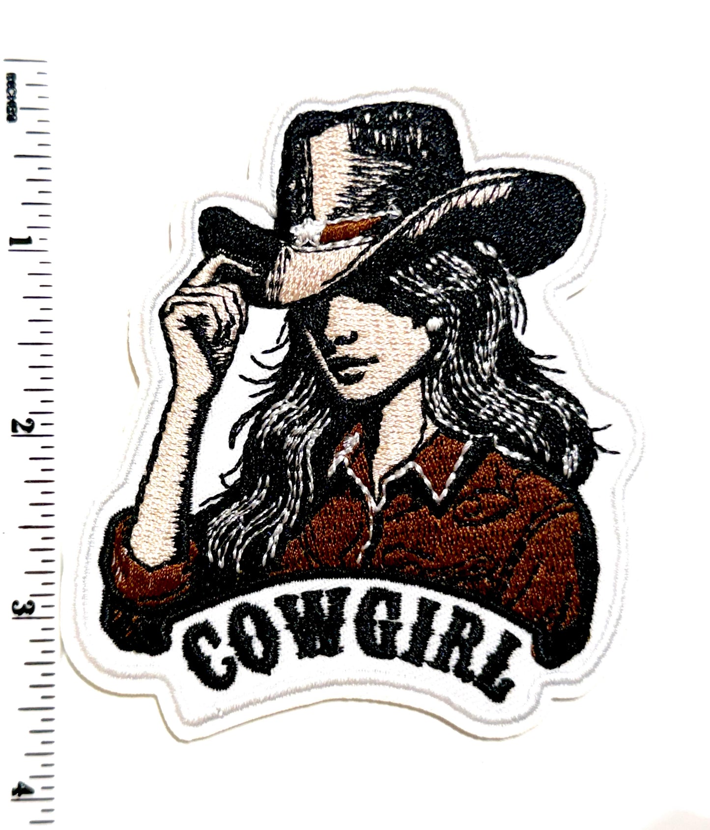 Cowgirl patch - Embroidered Iron on patch 3.5”