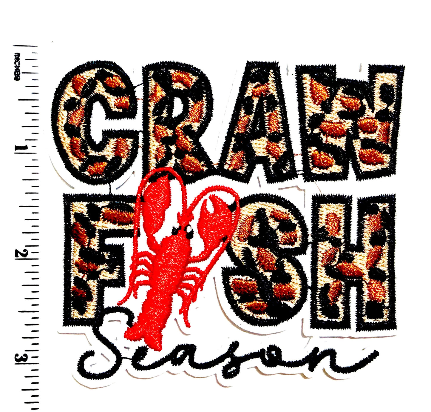 Crawfish Season patch - Embroidered DIY Iron on patch