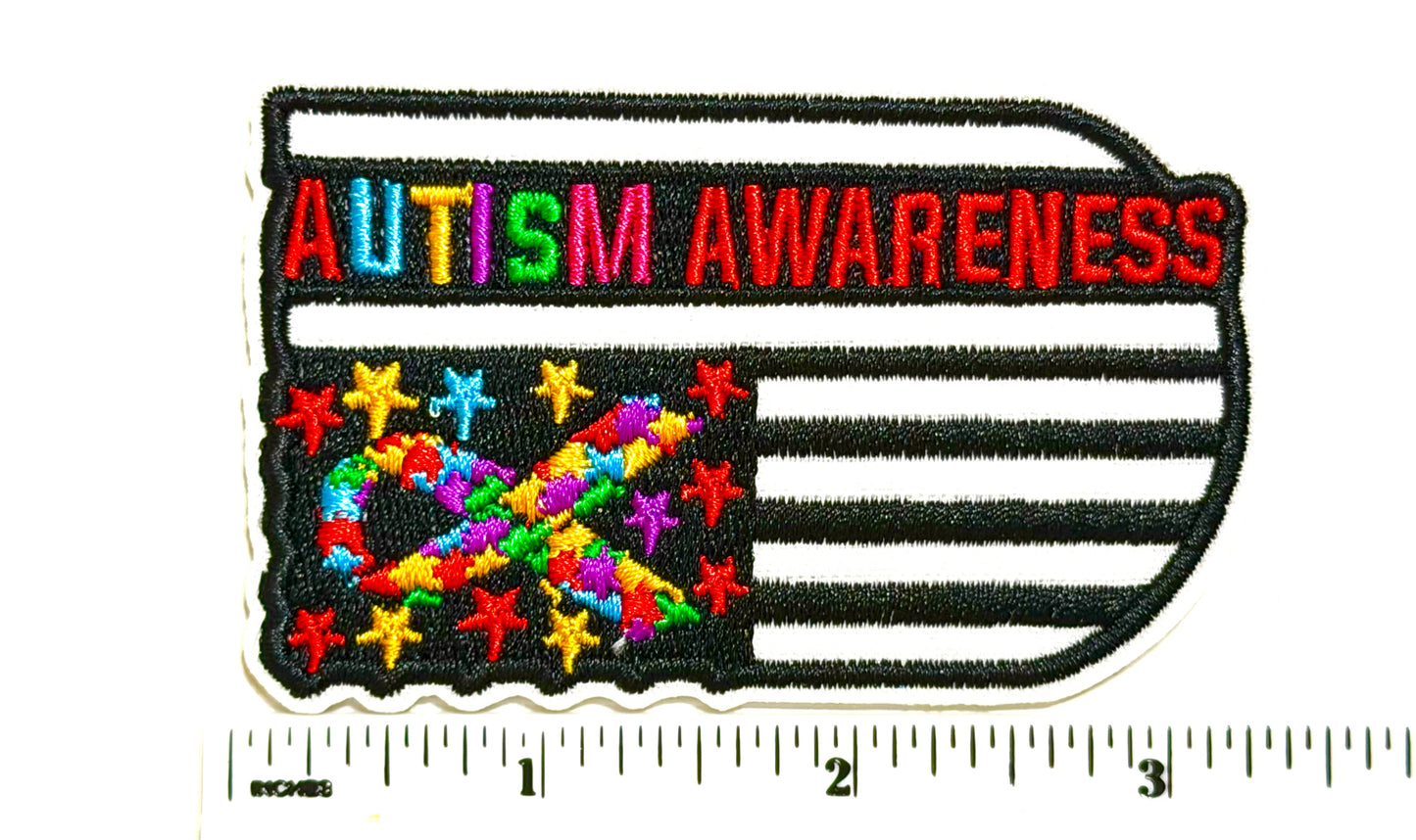 Autism Awareness patch - Embroidered Iron On Patch 3.25”