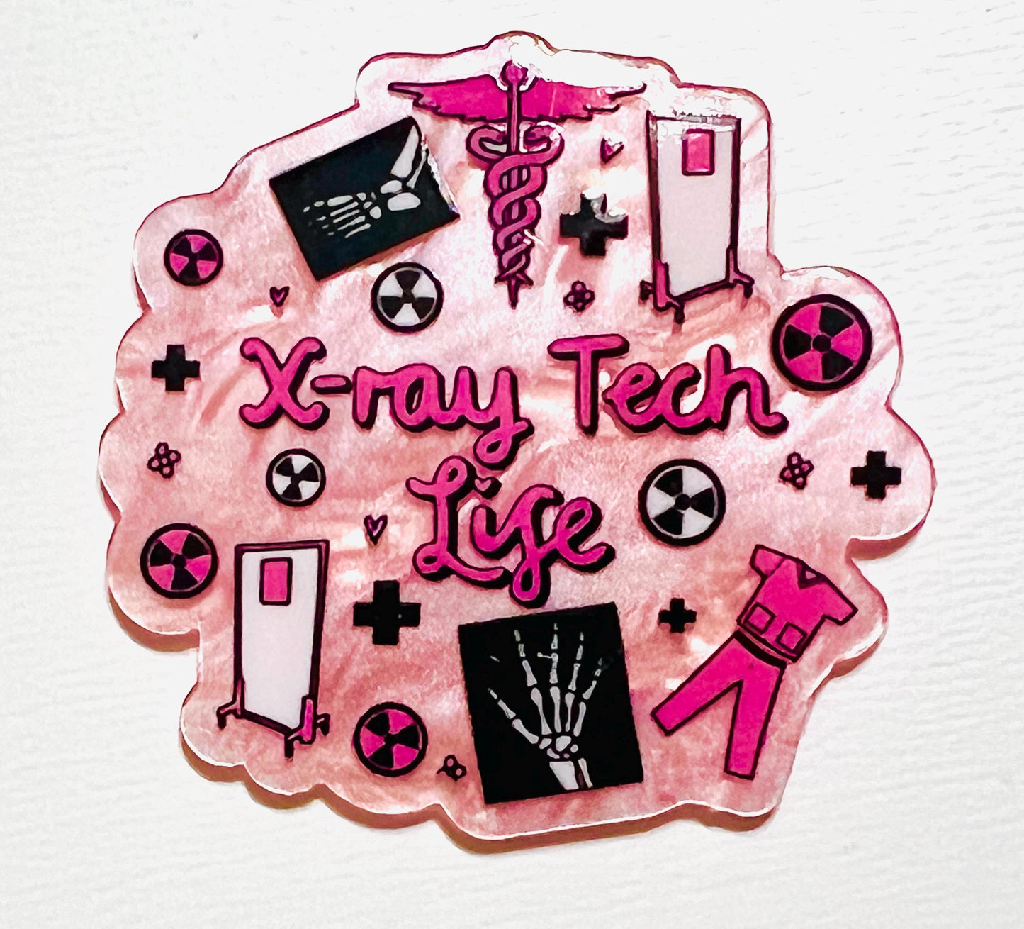 X-ray Tech Life acrylics - flatback acrylics set of 3