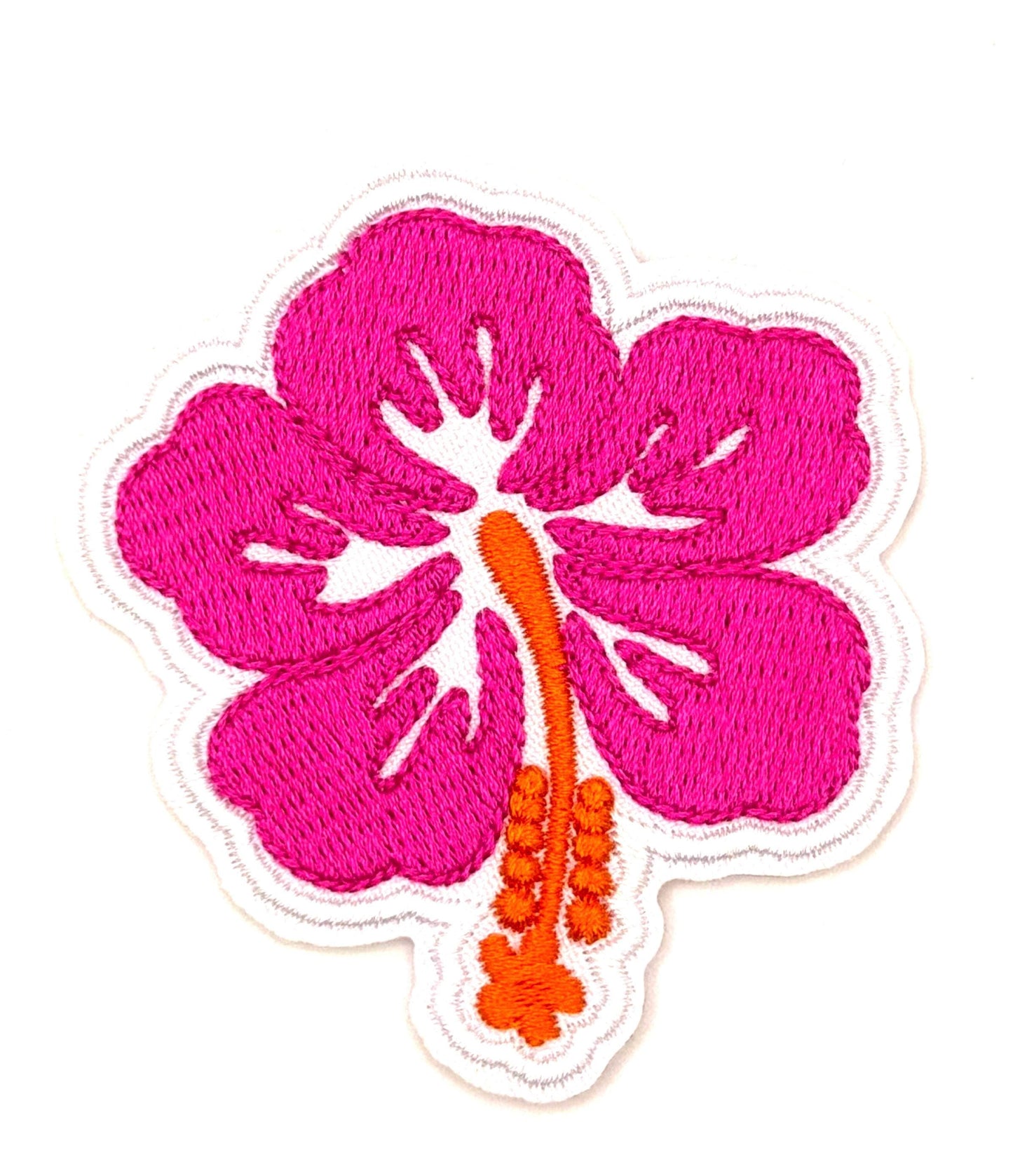 Hibiscus Flower patch - Embroidered DIY Iron on patch 2.5"