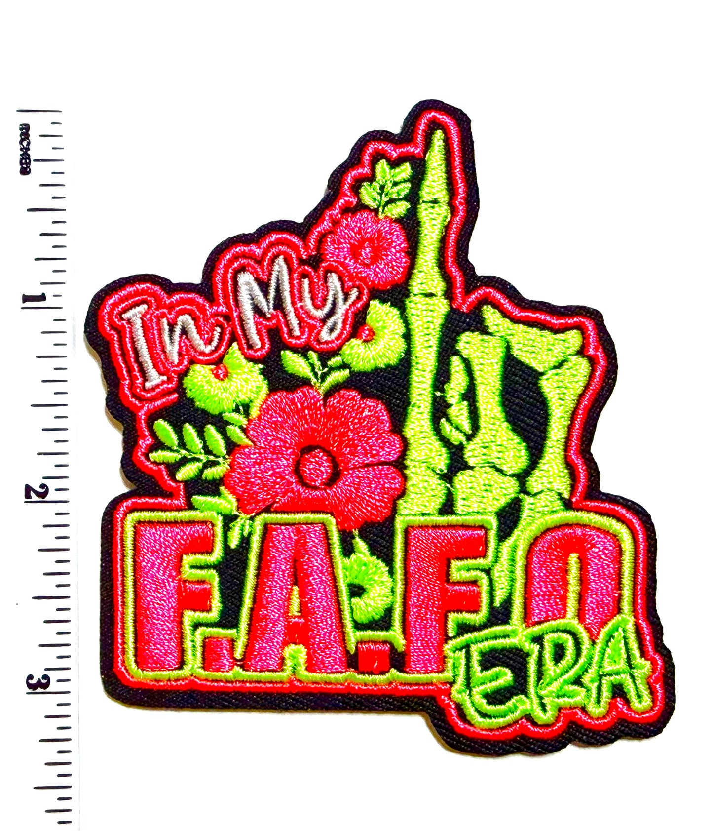 In my FAFO Era neon patch - Embroidered Iron on patch 3.25”