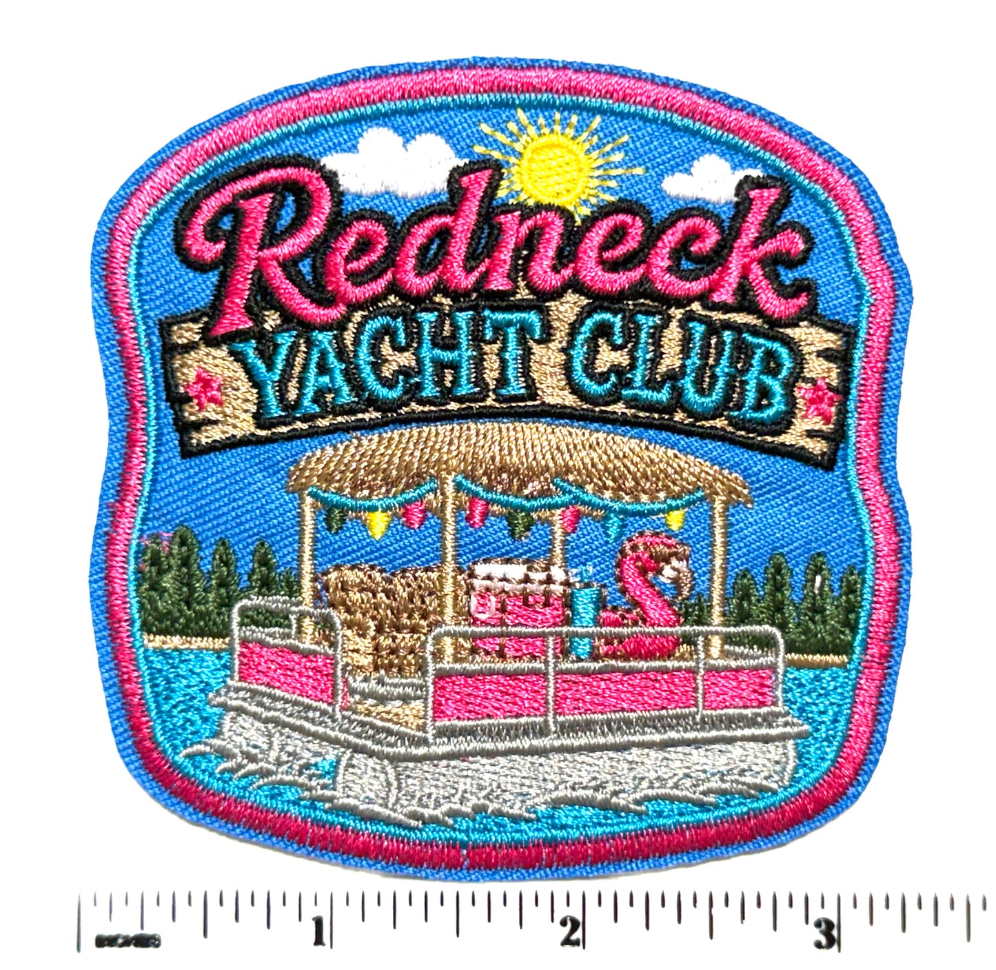 Redneck Yacht Club patch - Embroidered Iron On Patch 3.25”