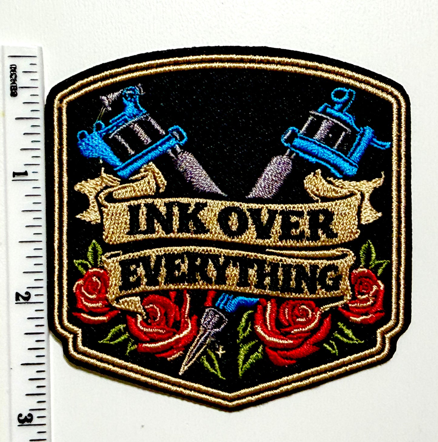 Ink Over Everything - Embroidered Iron on patch 3”