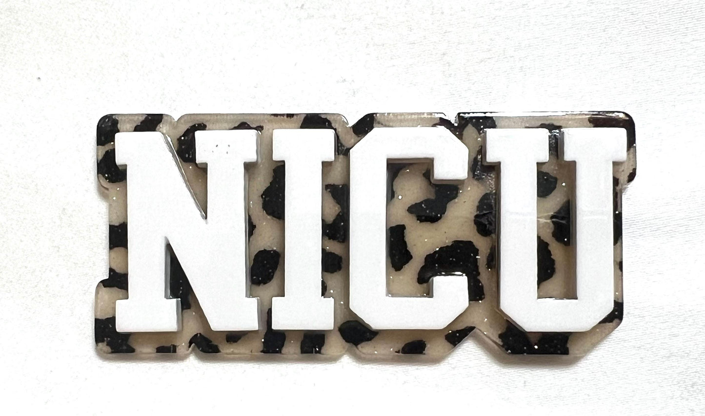 NICU Leopard print- flatback acrylics set of 3