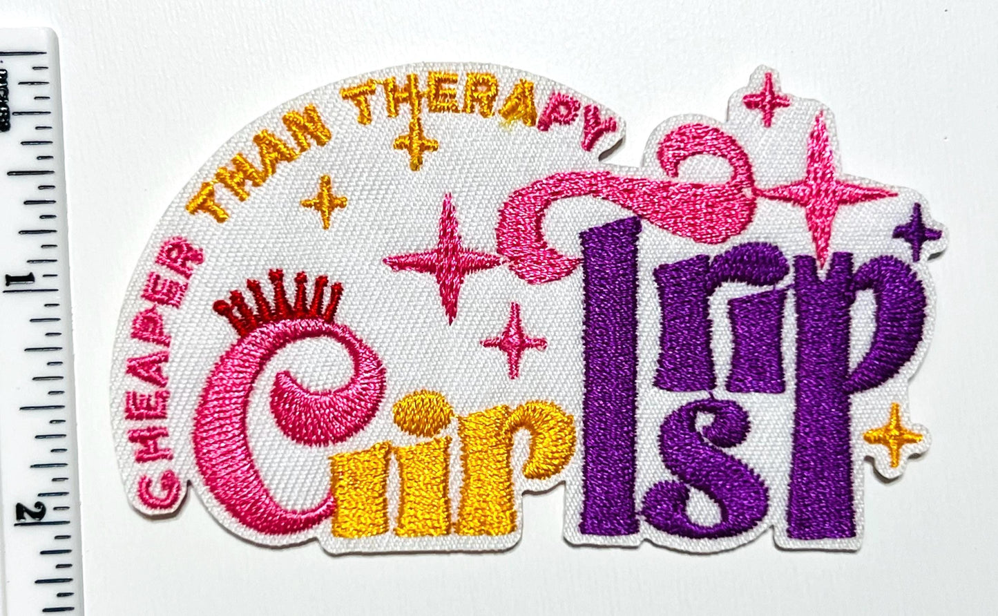 Girls Trip Cheaper than Therapy Patch - Embroidered Iron-On patch