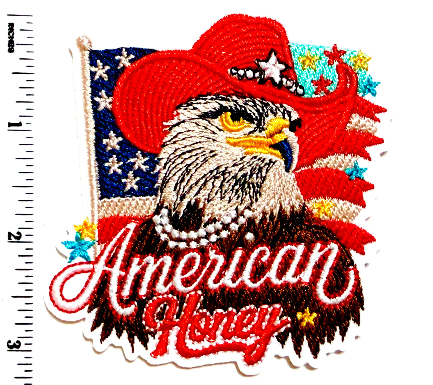 American Honey Patriotic Eagle Patch - EmbroideredIron On Patch 3.25”