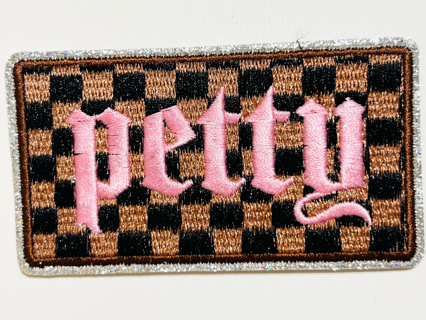 Petty checkered patch - Embroidered Iron on patch
