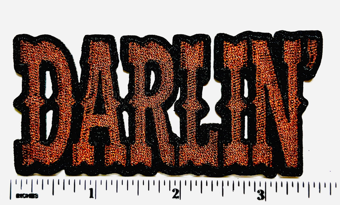 Darlin’ in turquoise, brown & pink - Embroidered Iron on patches 2.5”