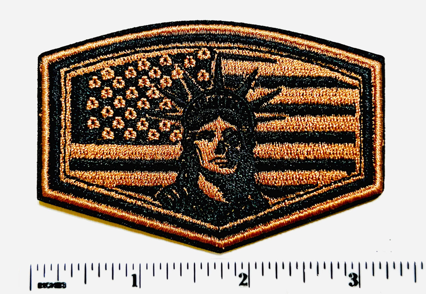 Patriotic flag with Statue of Liberty 3.25"