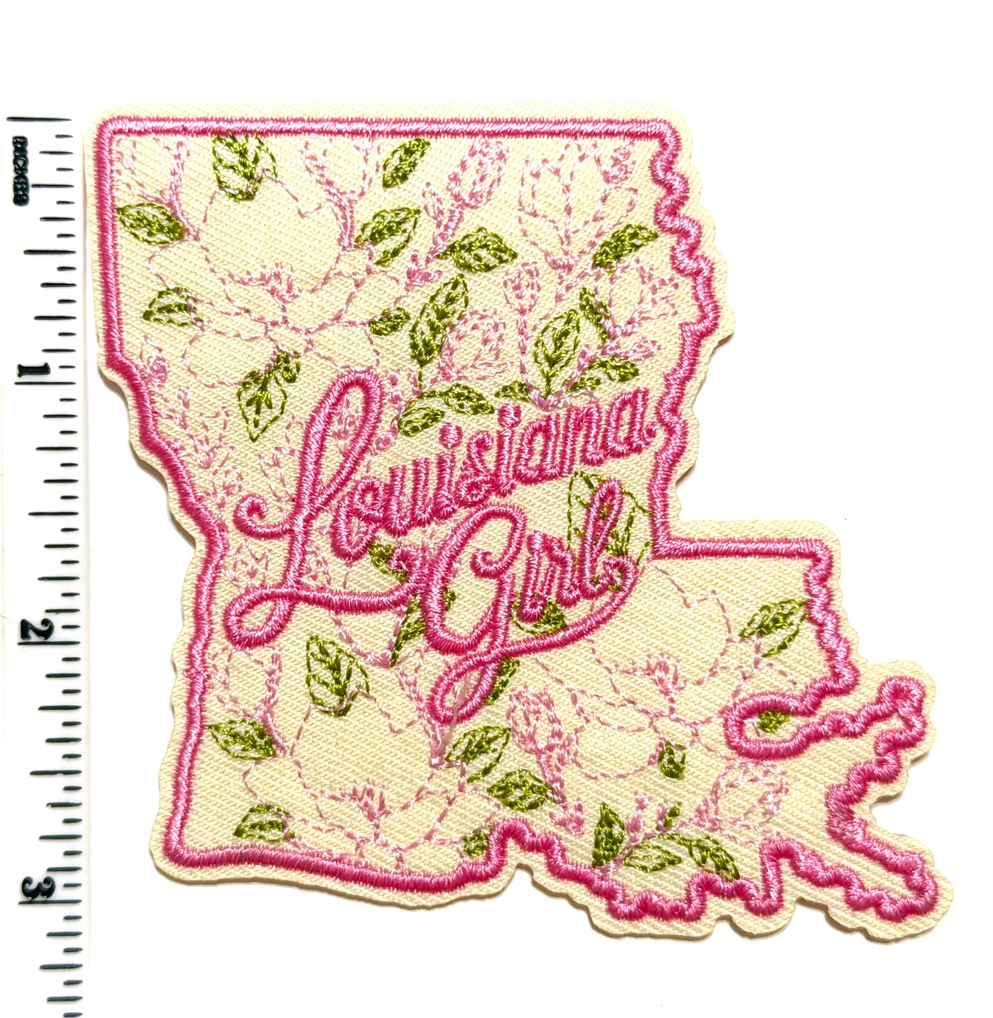 Louisiana Girl patch - Embroidered Iron On Patch 3.25”