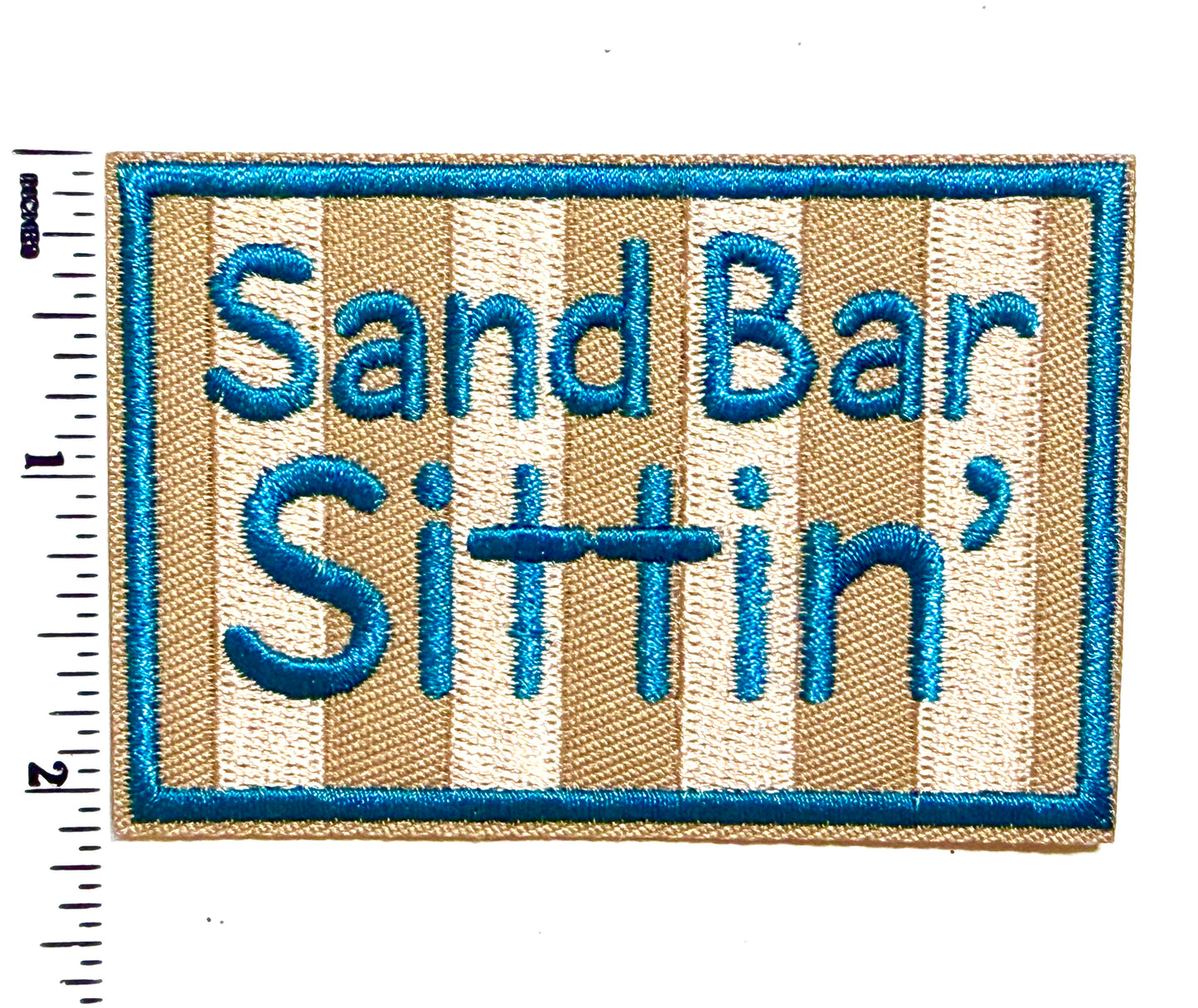 Sand Bar Sittin’ Patch - Embroidered Iron On Patch 3.25”