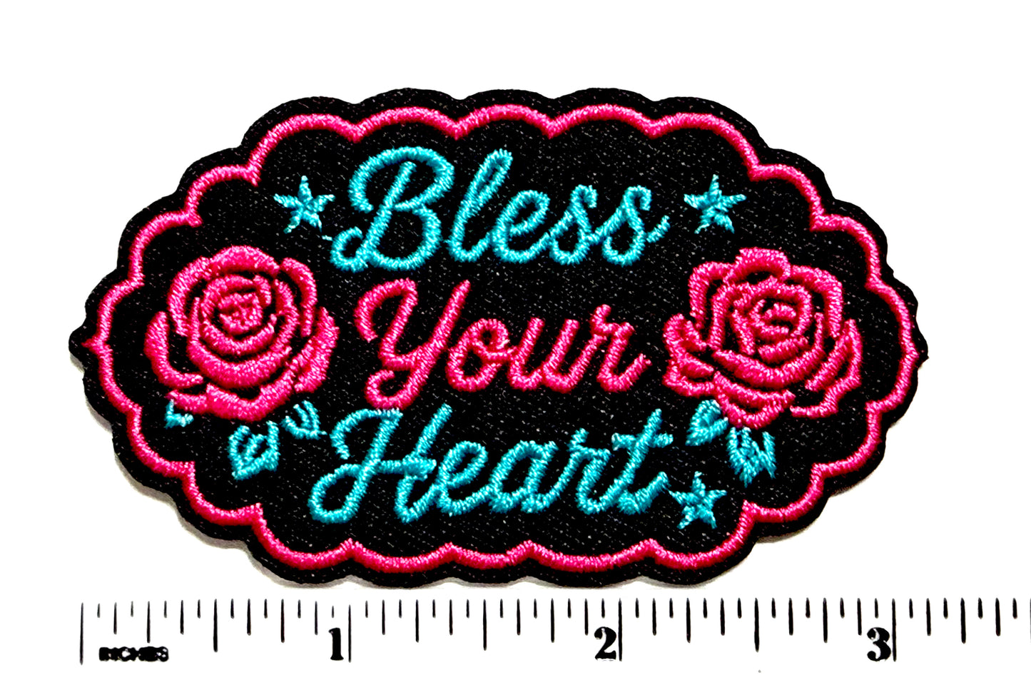 Bless Your Heart patch - Embroidered Iron On Patch 3”