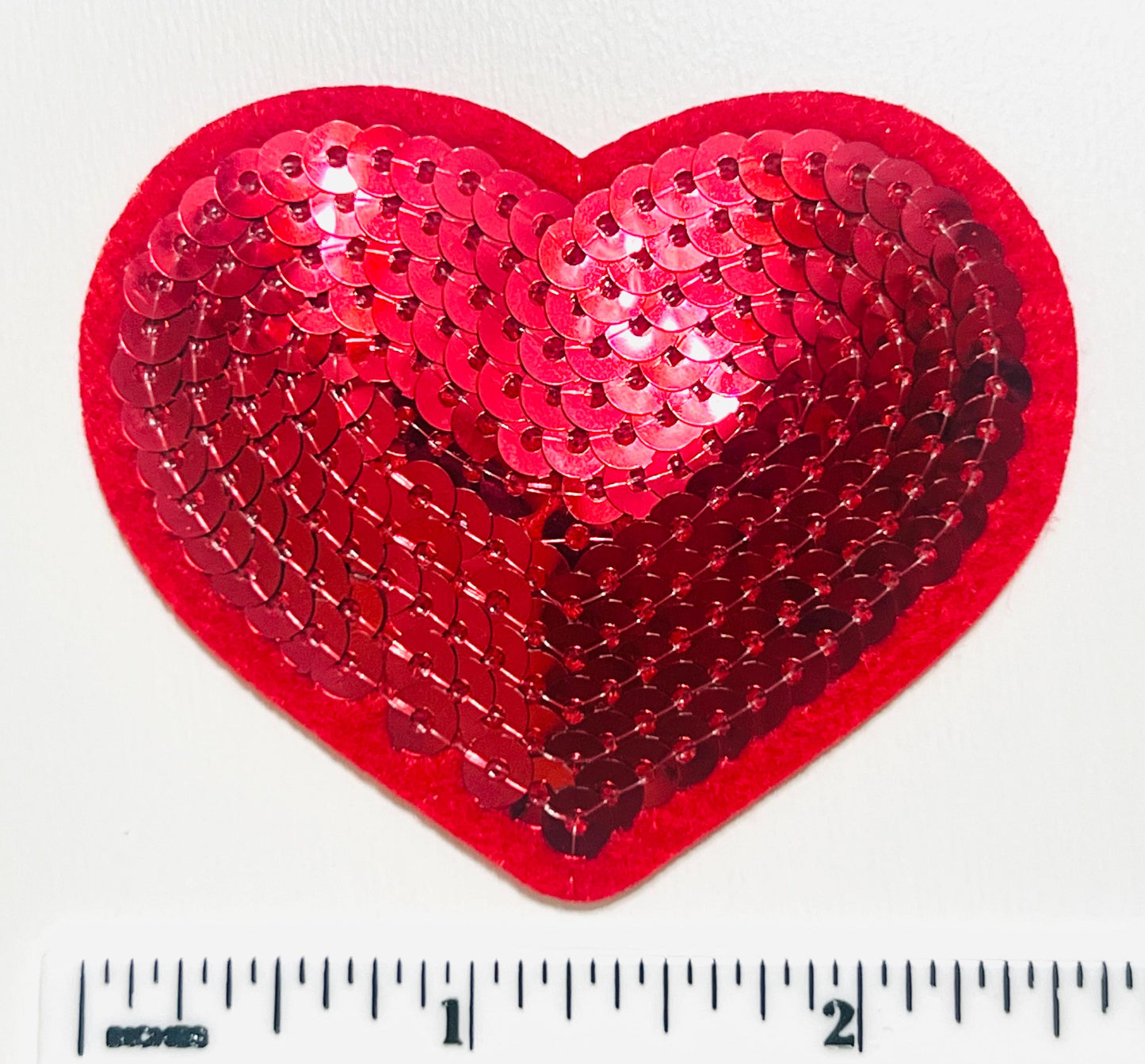 Red Sequins Heart patch 2.5” - Iron on Patch