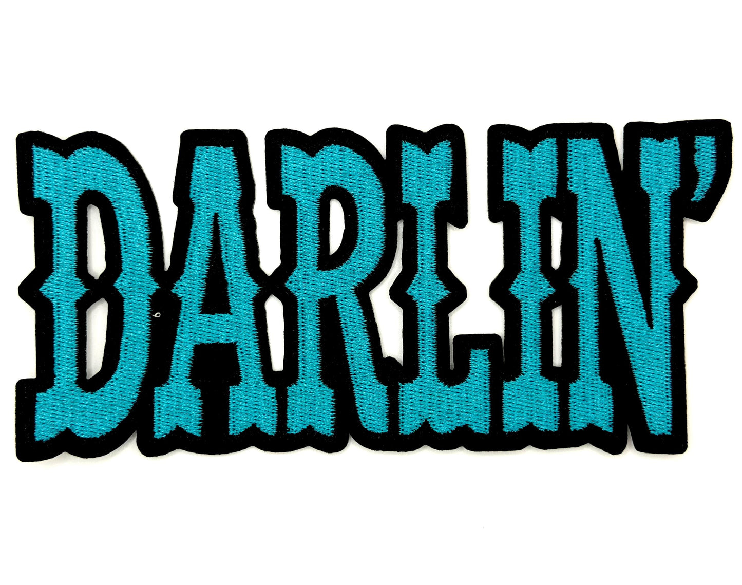 Darlin’ Patch, Turquoise Brown Pink, Iron On DIY Applique