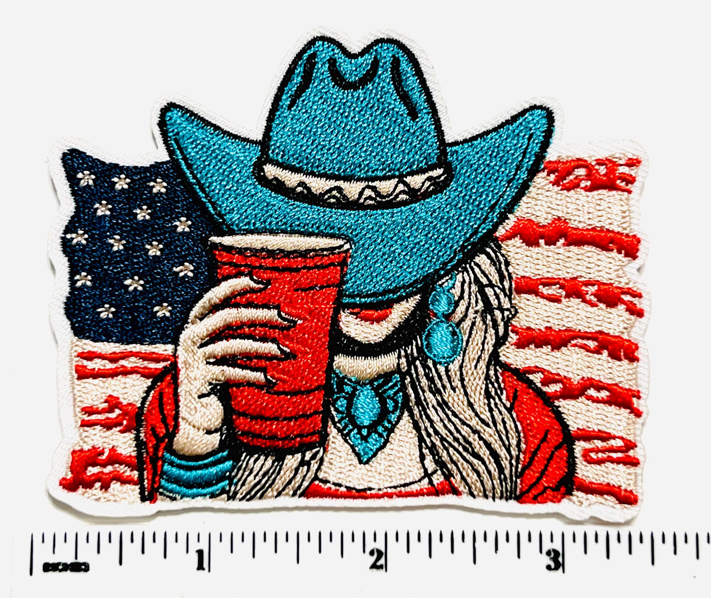 Country girl American flag patches - Embroidered DIY Iron on patches