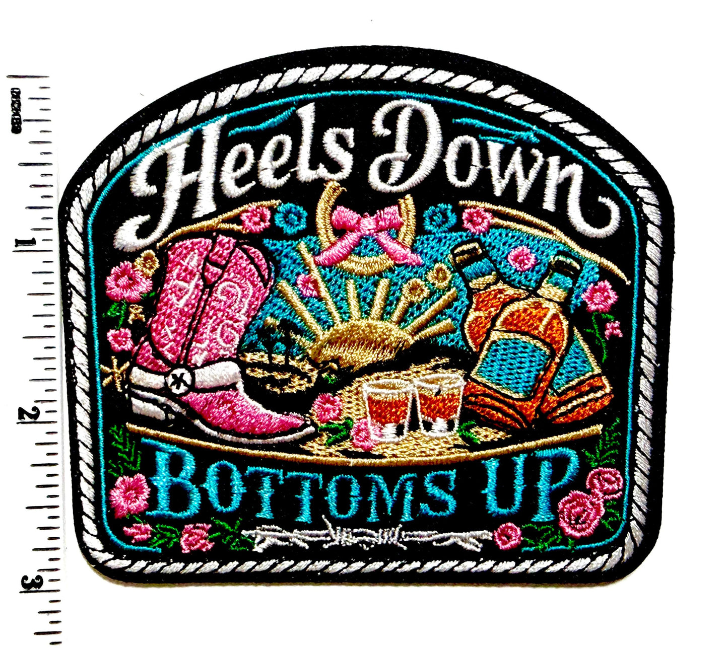 Heels down Bottoms up patch - Embroidered DIY iron on patch