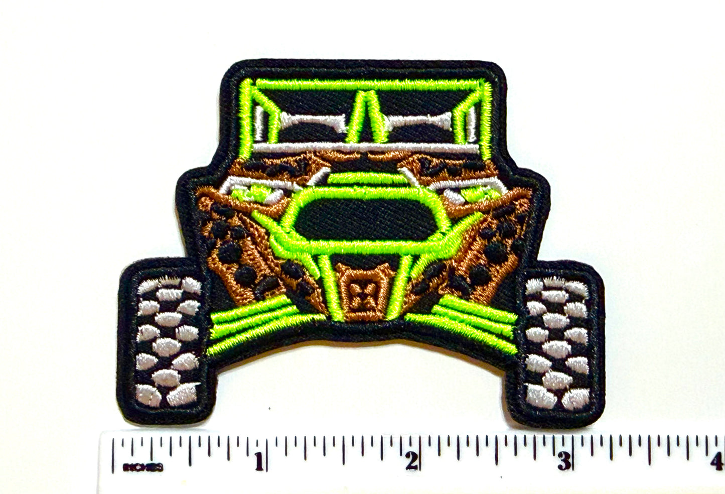 Side by Side Neon Colors - Embroidered Iron On Patch 3.25
