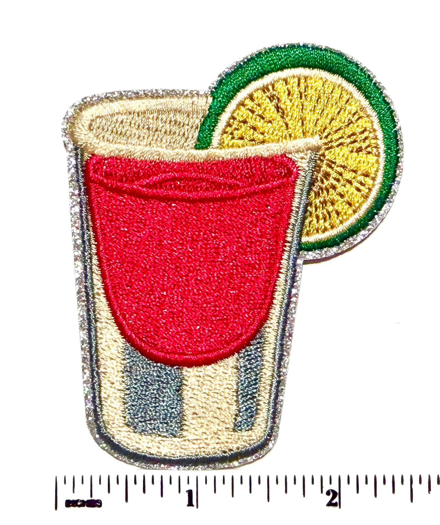 Shot Glass with Lime patch - Embroidered Iron on patch 3”