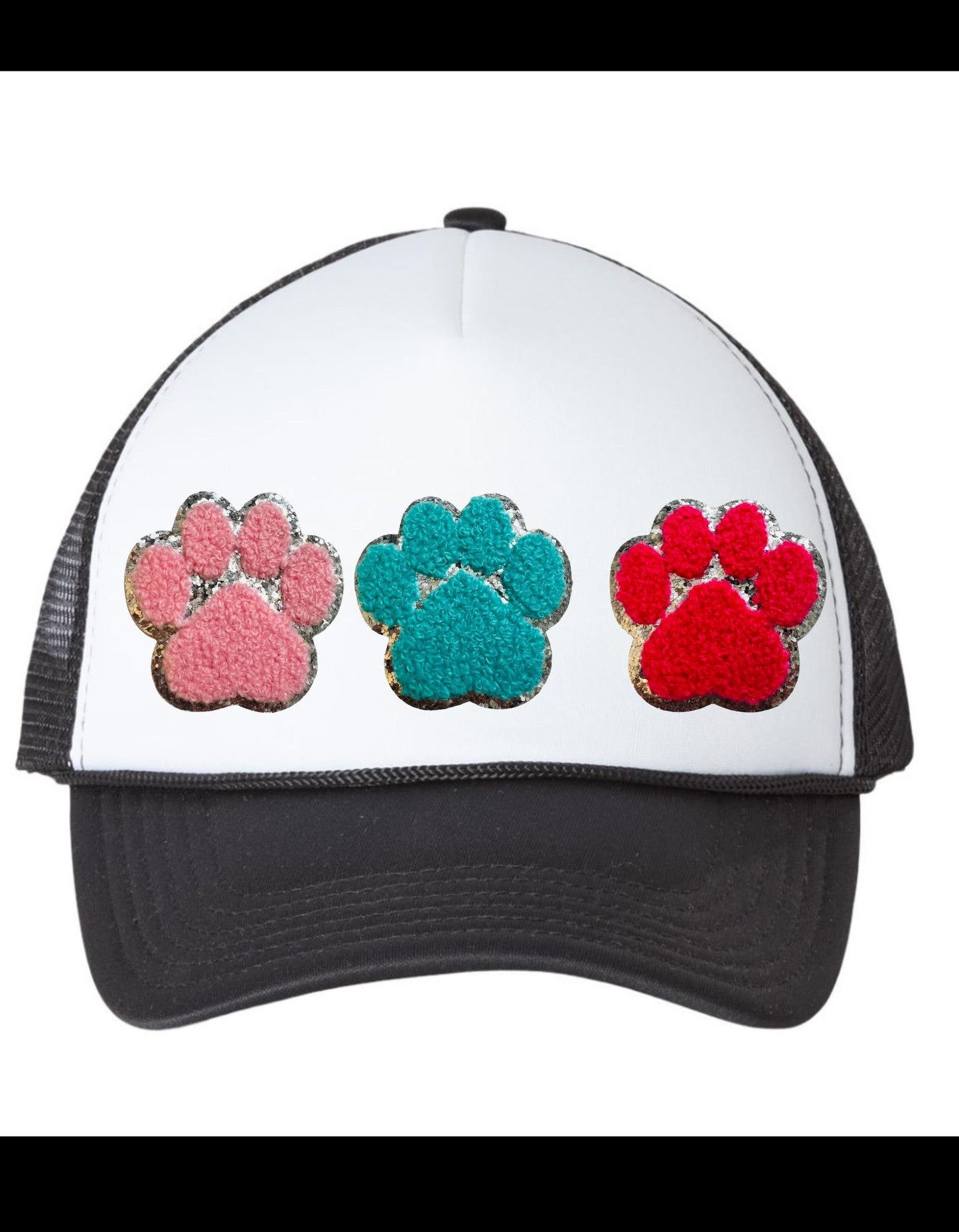 Paw Print - Chenille & Glitter iron on patch