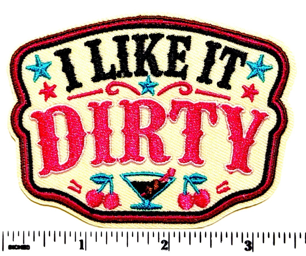 Dirty Martini patch - Embroidered Iron on patch 3.25