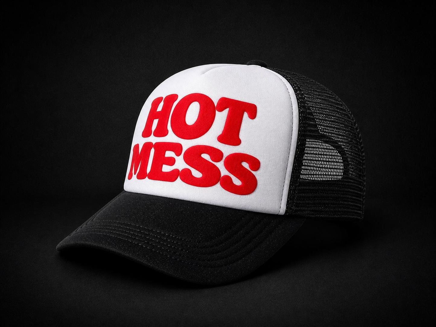 Hot Mess Trucker Hat, Funny Red Letter Hat, Bachelorette Party Hat, Girls Trip Hat, Summer Beach Hat, Snapback Mesh Cap