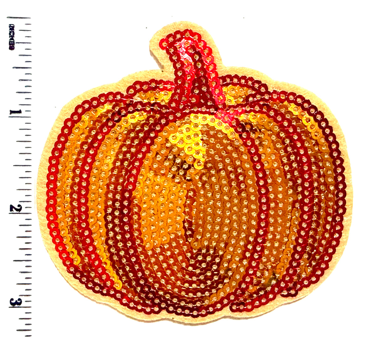 Pumpkin patch - Sequins Iron on patch 3”