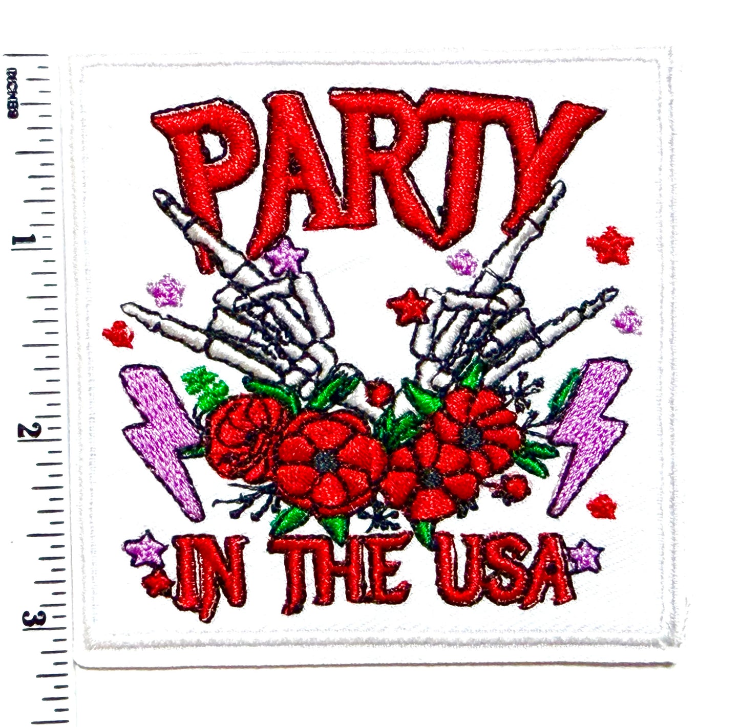Party in the USA patch - Embroidered Iron On Patch 3”