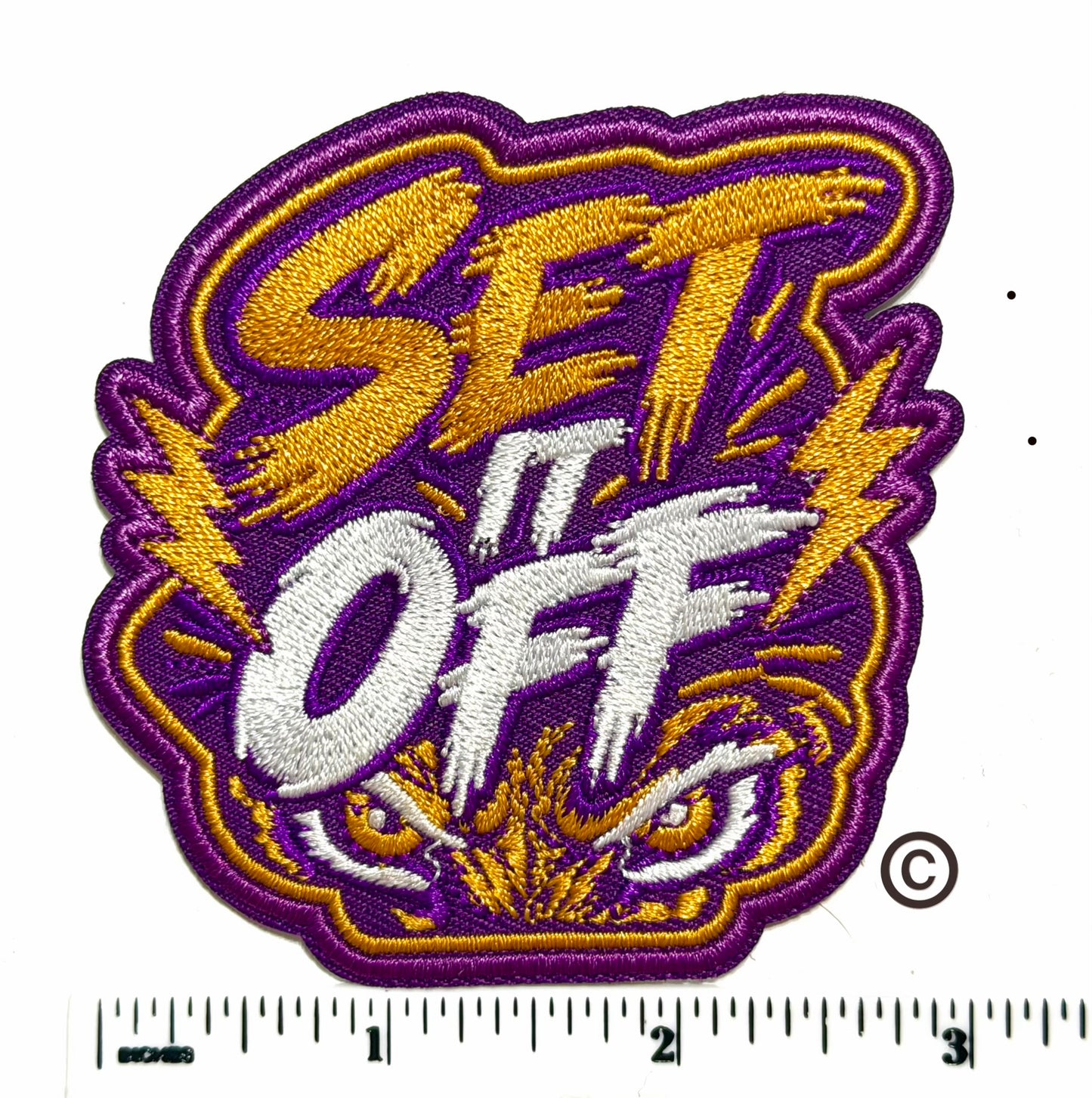 Set it Off Purple & Gold Tigers patch - Embroidered Iron on patch 3”
