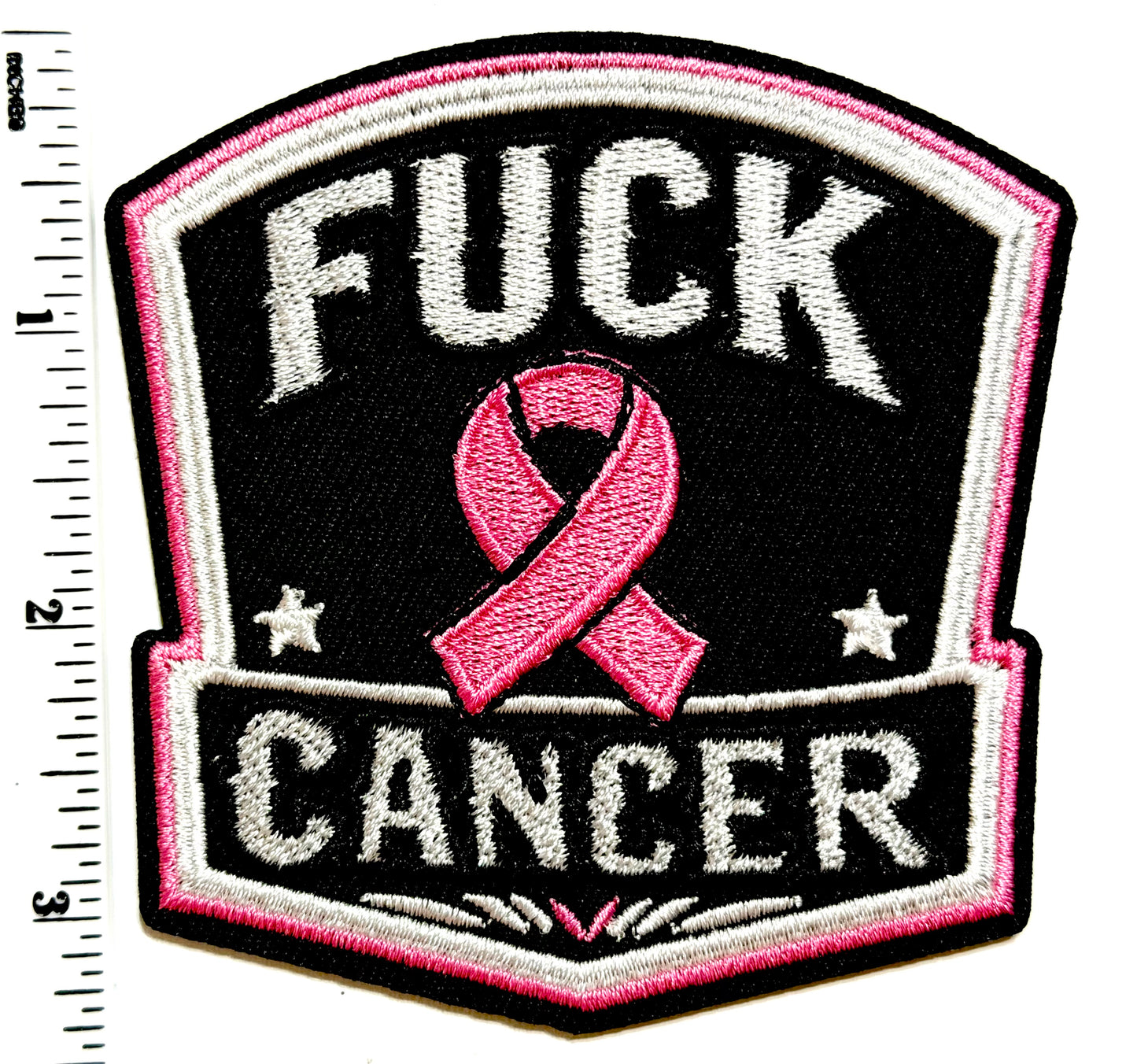 Fuck Cancer patch - EmbroideredIron On Patch 3.25”