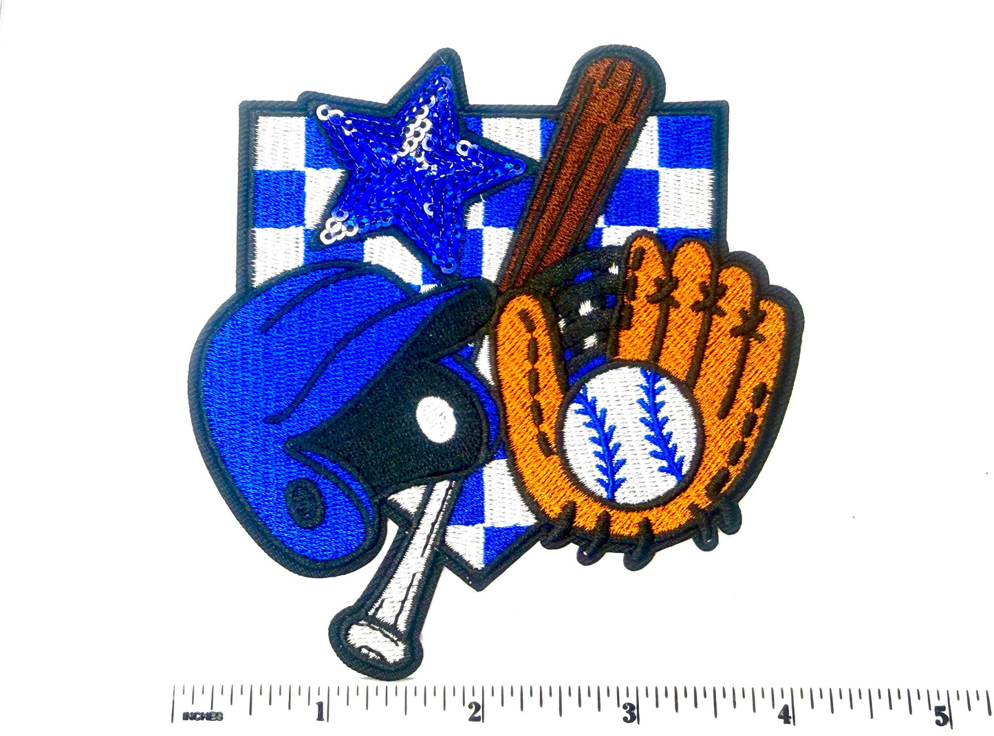 Baseball bat, helmet, glove 4”