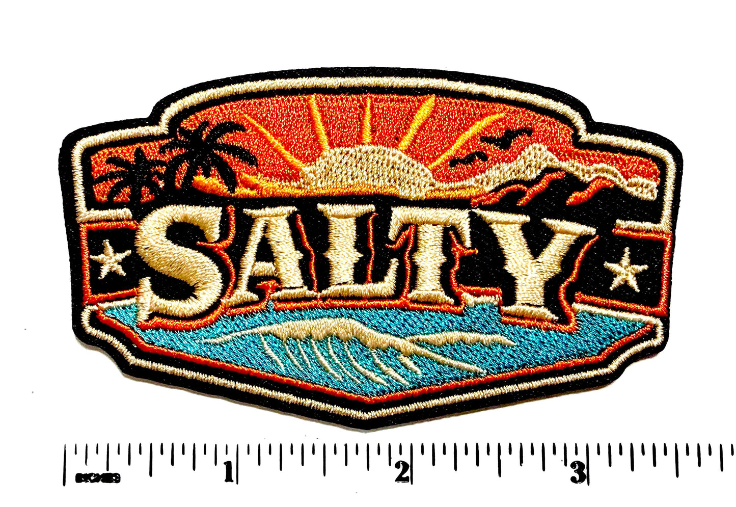 Salty Sunset - Embroidered Iron on patch 3.5”