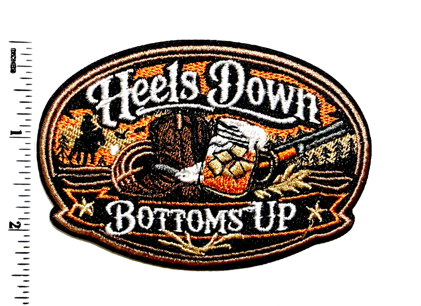 Heels down Bottoms up patch - Embroidered DIY iron on patch