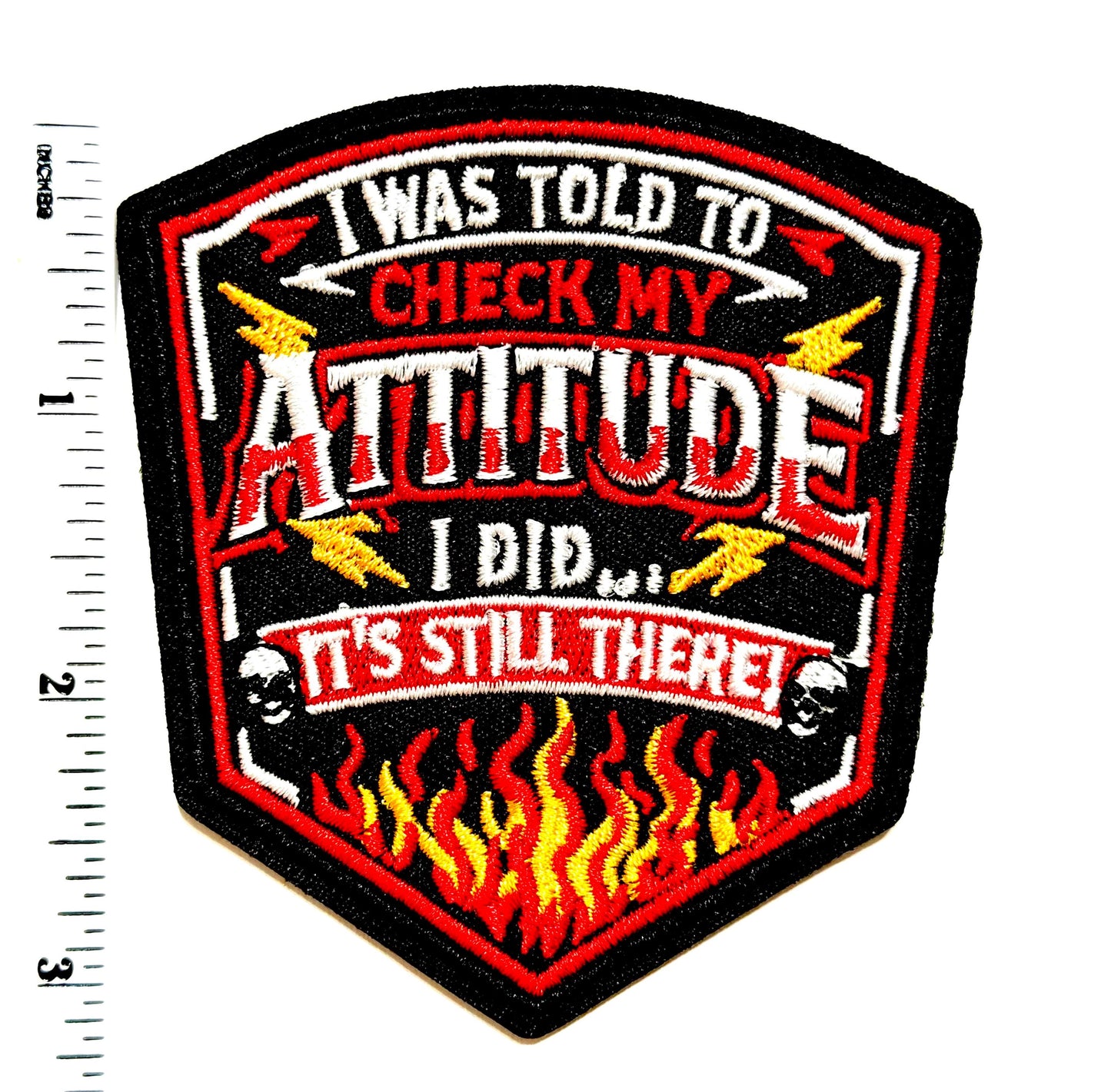Attitude patch with flames 3”