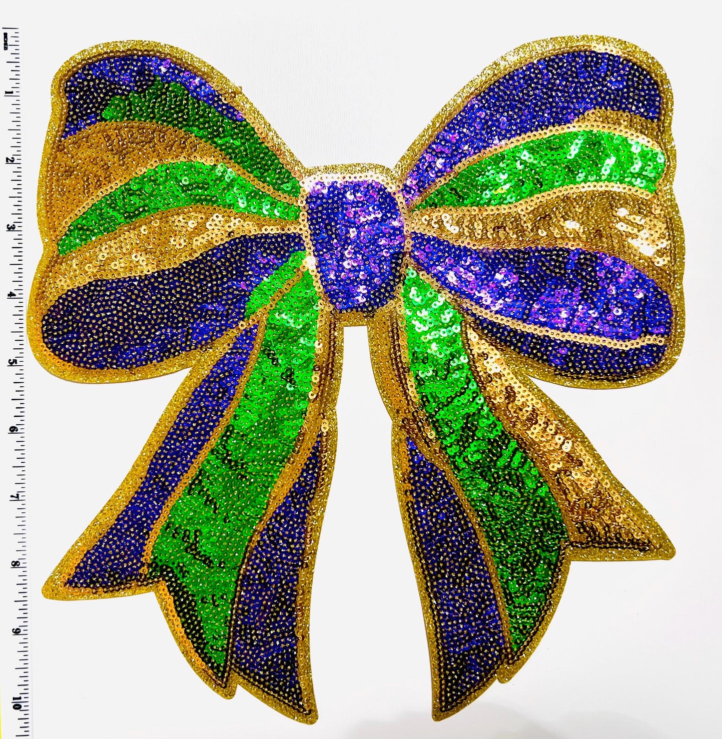 Mardi Gras Bow Large 10” sequins