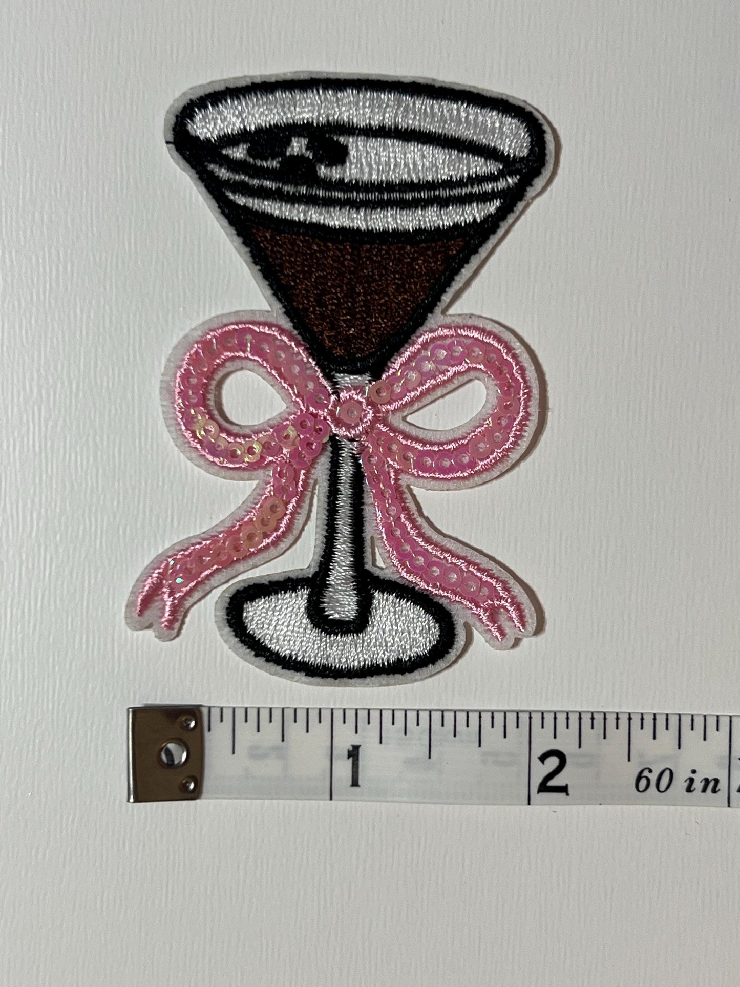 Martini Embroidered & Sequins iron on patch