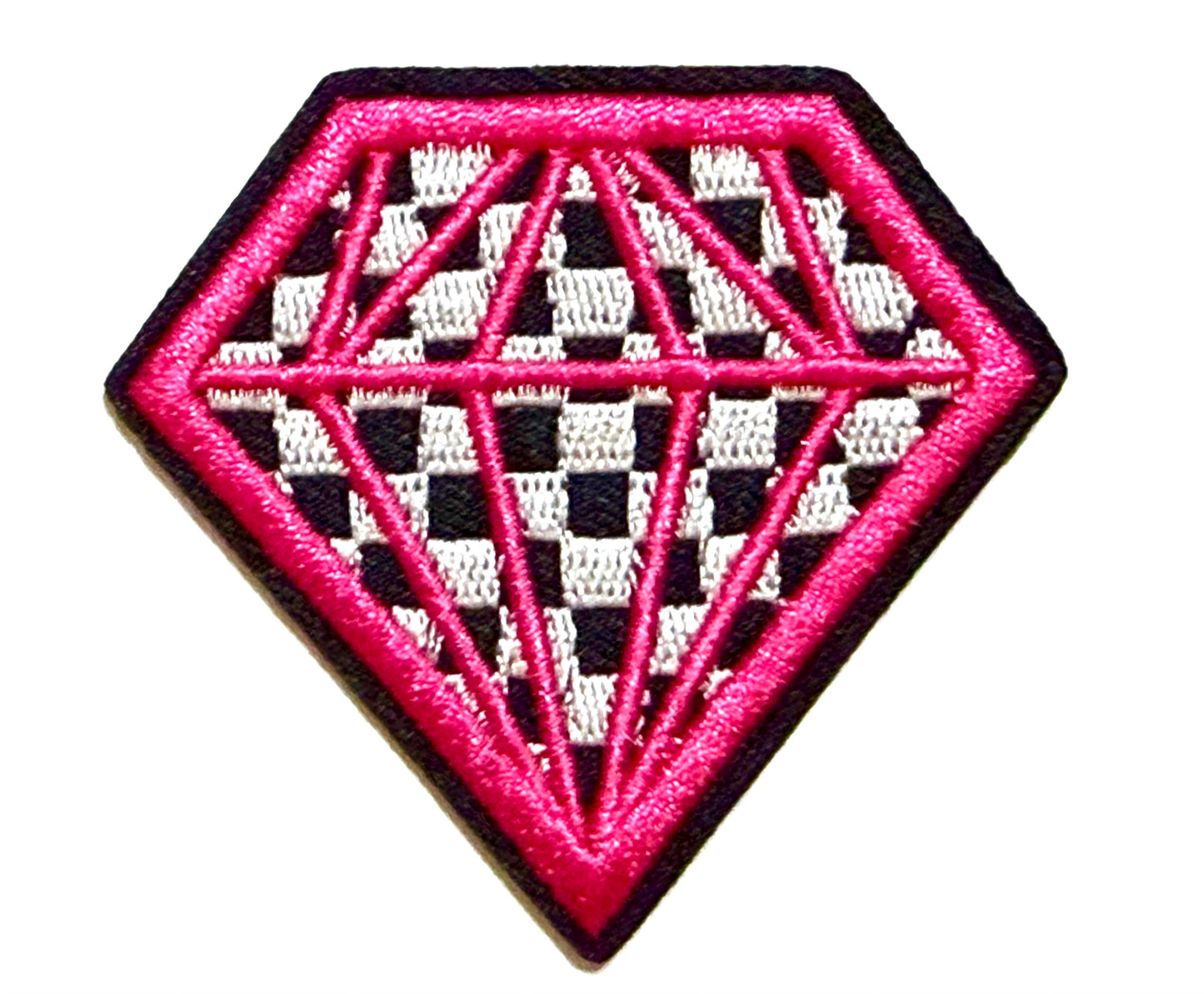 Checkered Diamond patches - Embroidered DIY Iron on patches 2.5”