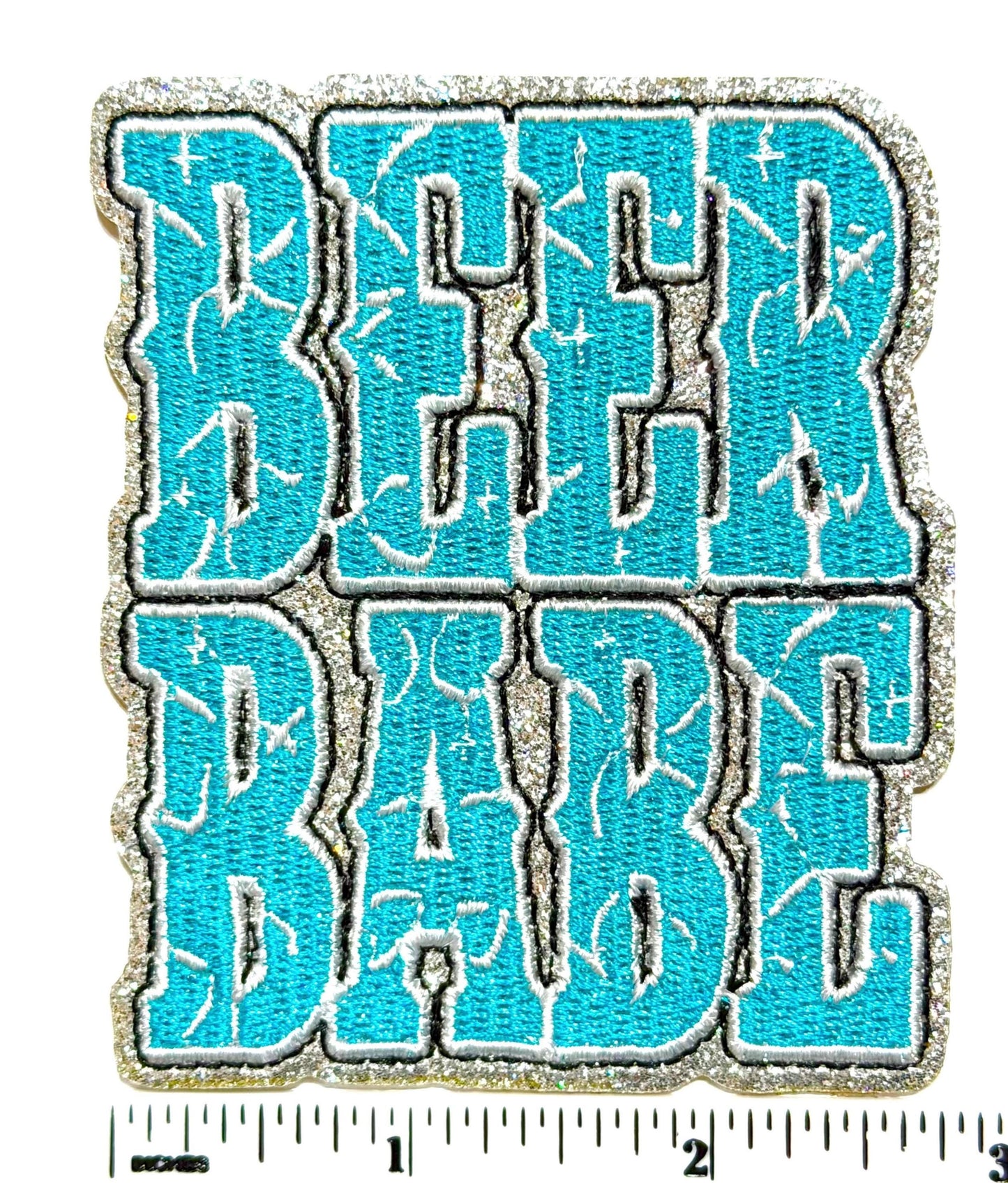 Beer Babe patch - Embroidered DIY Iron on Patch with silver glitter outline
