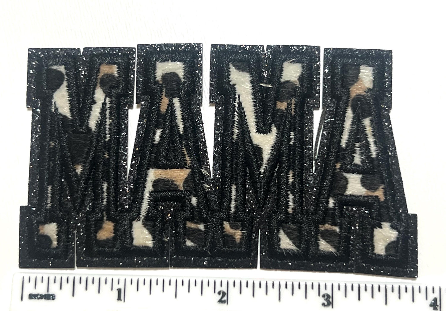 Mama in Camoflauge - Embroidered & glitter Iron on patch