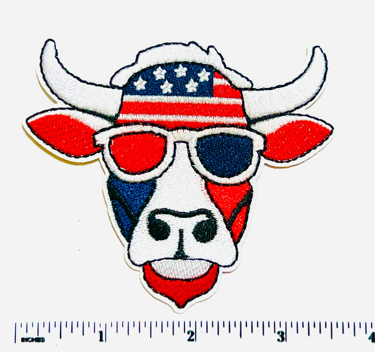 Patriotic longhorn with sunglasses 3.5”