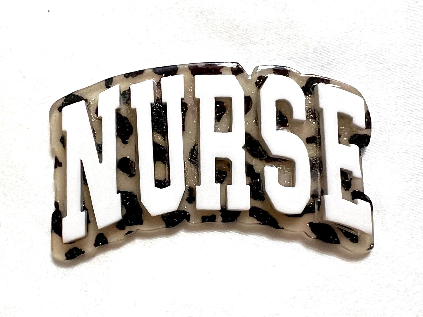 NURSE Leopard print- flatback acrylics set of 3