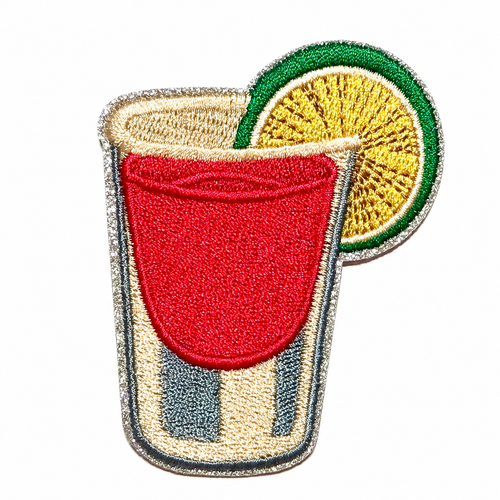 Shot Glass with Lime patch - Embroidered Iron on patch 3”