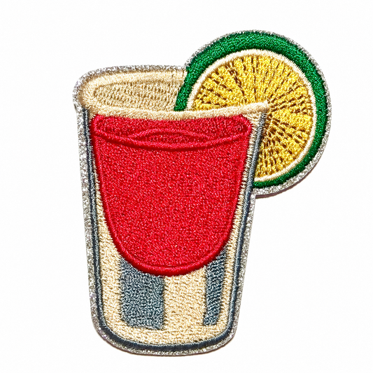 Shot Glass with Lime patch - Embroidered Iron on patch 3”
