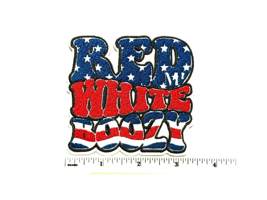 Red White Boozy Patch – Iron-On Appliqué for Apparel, Bags