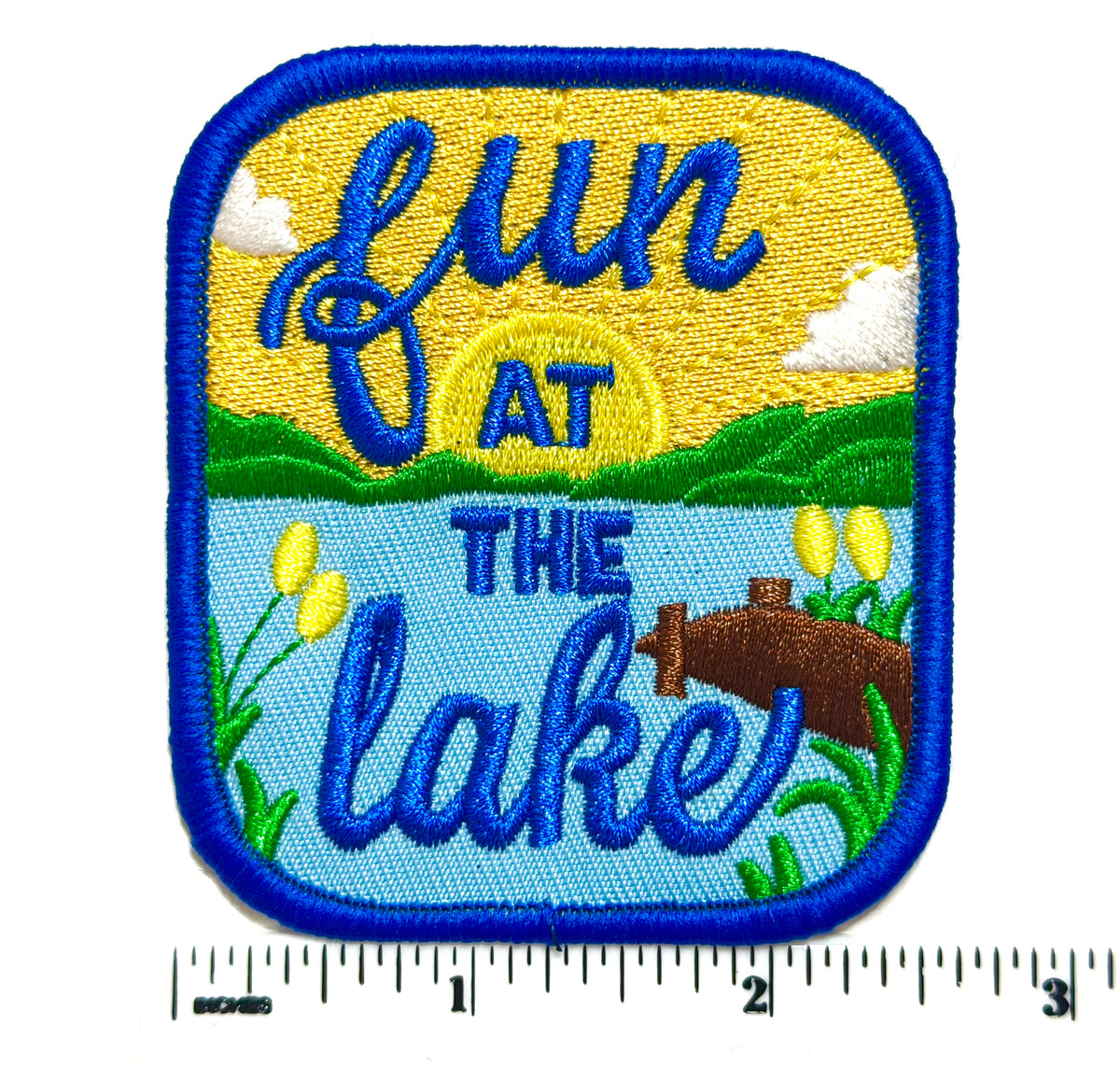 Fun at the Lake patch- Embroidered Iron on patch 3”