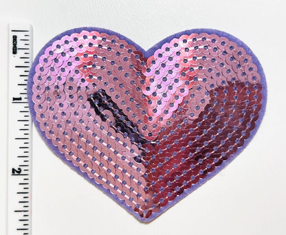 Sequin Heart - Iron on Patch 3”