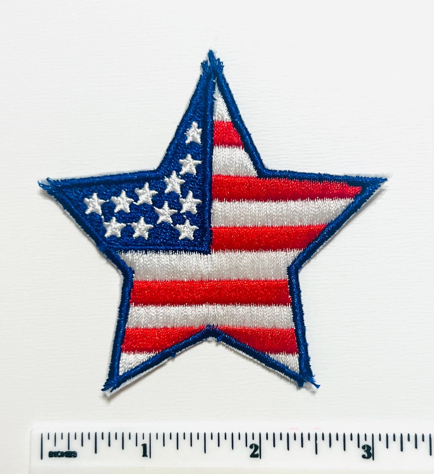 Patriotic Heart or Star - Embroidered Iron on Patches