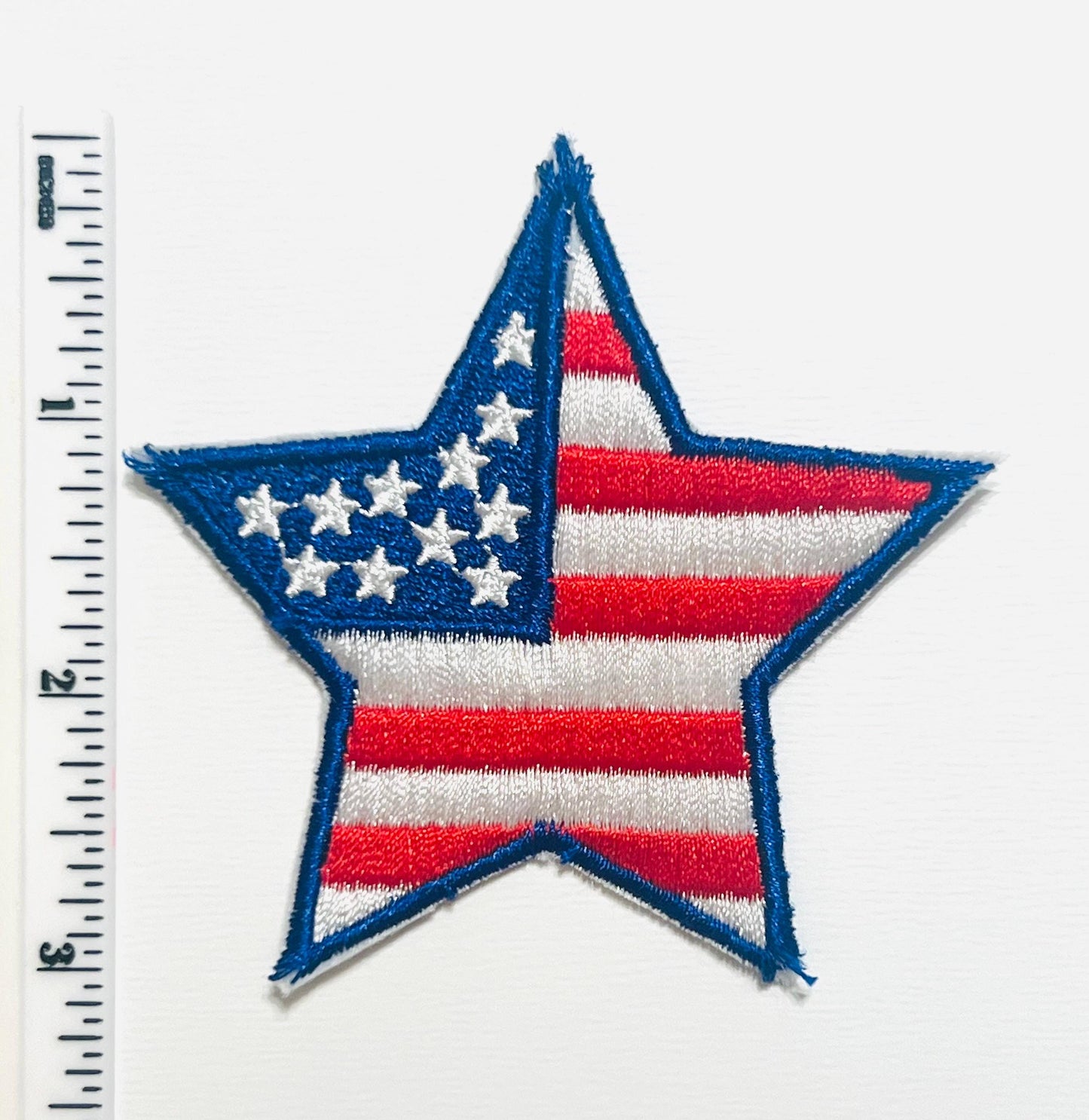 Patriotic Heart or Star - Embroidered Iron on Patches