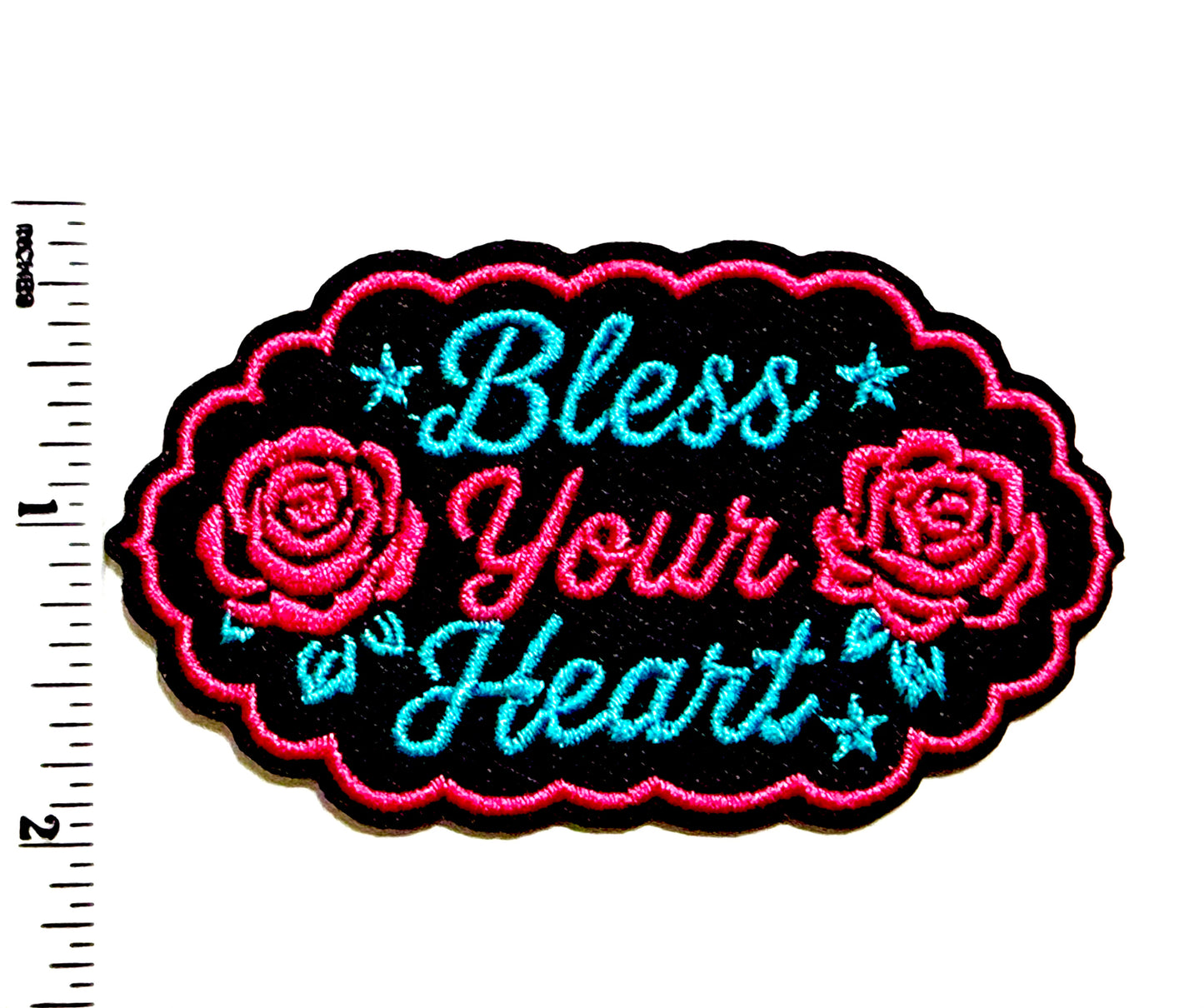 Bless Your Heart patch - Embroidered Iron On Patch 3”